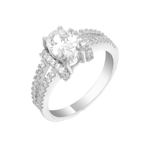 แหวนเงินแท้925เพรชประดับเพรชแท้สวิส เกรดดี น้ำใส