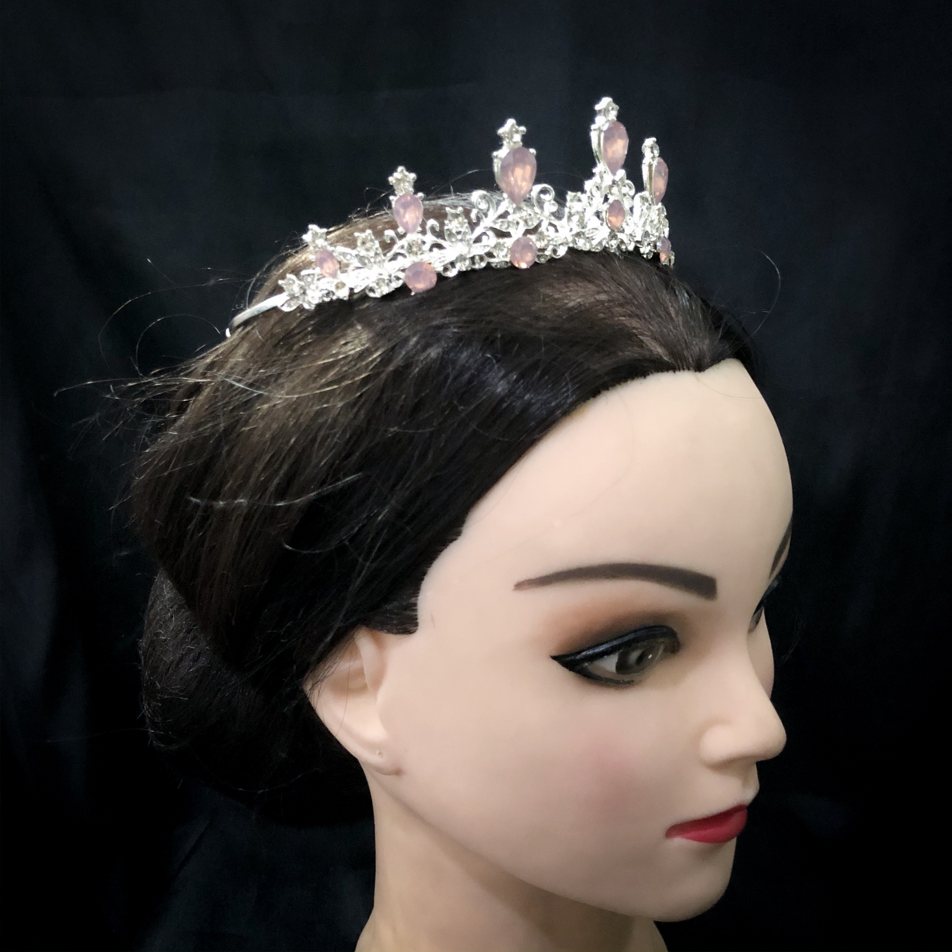 (พร้อมส่ง) เทียร่า 161 สีชมพู มงกุฎนางงาม มงกุฎเจ้าหญิง งานสวย ปราณีต QCเพชรทุกเม็ด สินค้าพร้อมส่งจากไทย