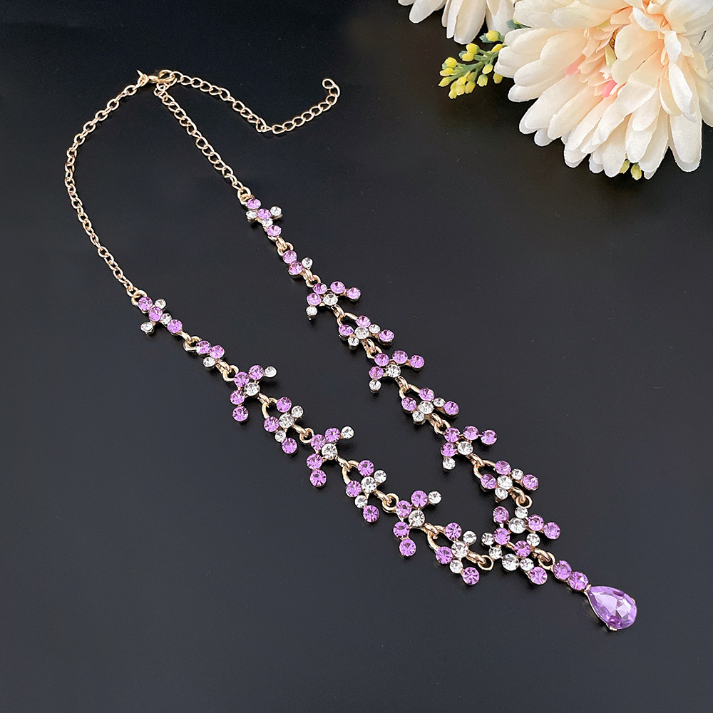 SET005 สีม่วง เครื่องประดับ 3 ชิ้น มงกุฎ สร้อยคอ ต่างหู จัดเซทสวยงาม สินค้าพร้อมส่งจากไทย