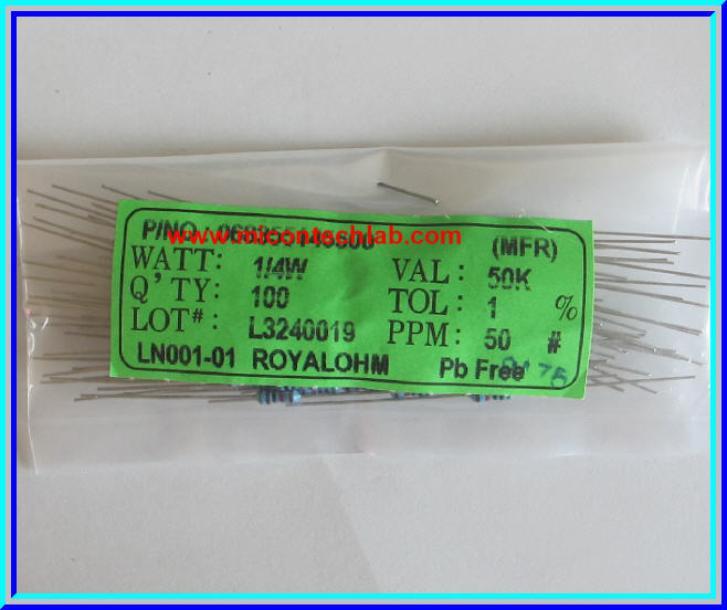 100x Resistor 50 Kohm 1/4 Watt 1% Metal film Resistor (100pcs per lot)