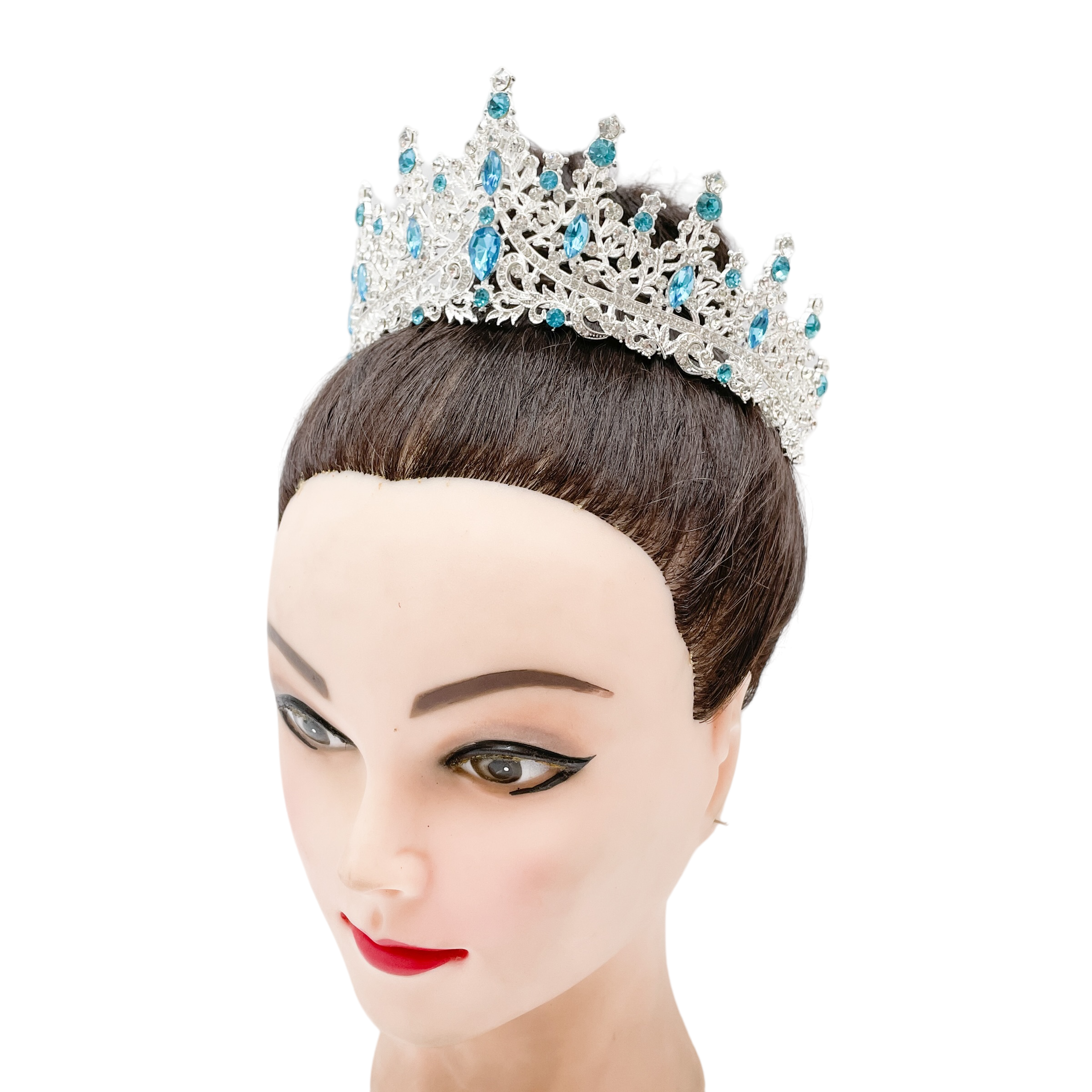 (พร้อมส่ง) เทียร่า 273 สีฟ้า-เงิน มงกุฎนางงาม มงกุฎเจ้าหญิง งานสวย ปราณีต QCเพชรทุกเม็ด สินค้าพร้อมส่งจากไทย