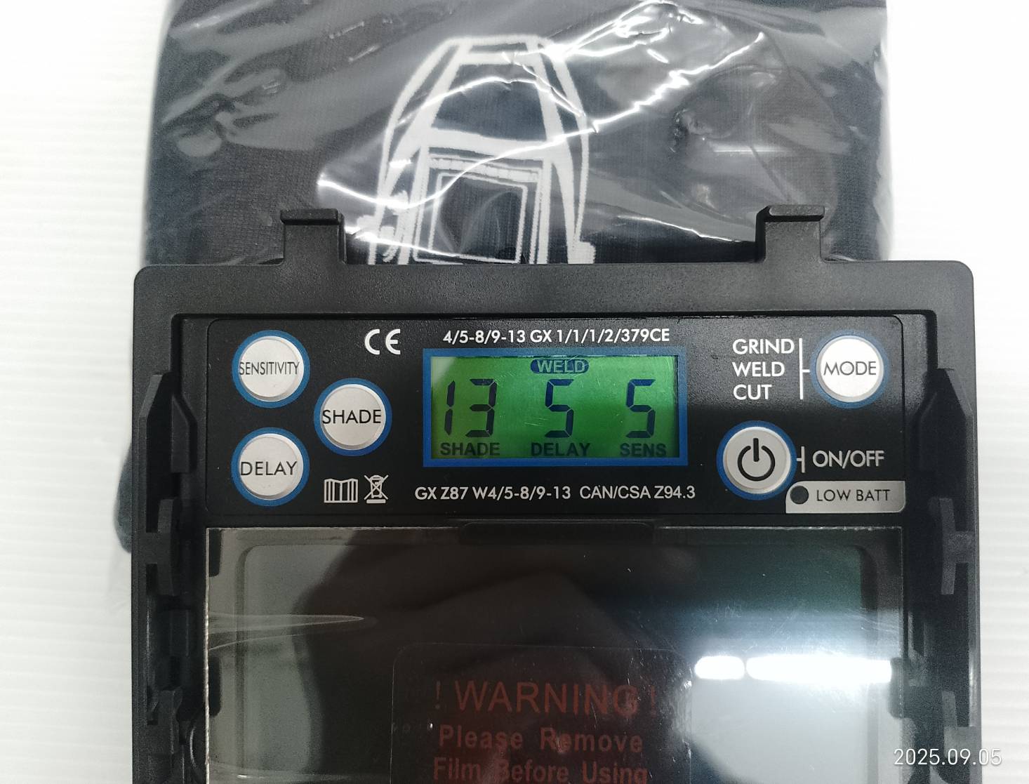 ANDELI หน้ากากปรับแสงอัตโนมัติหน้าจอขนาดใหญ่ มีไฟ LED และมุมมองด้านข้าง MA900VL-AE