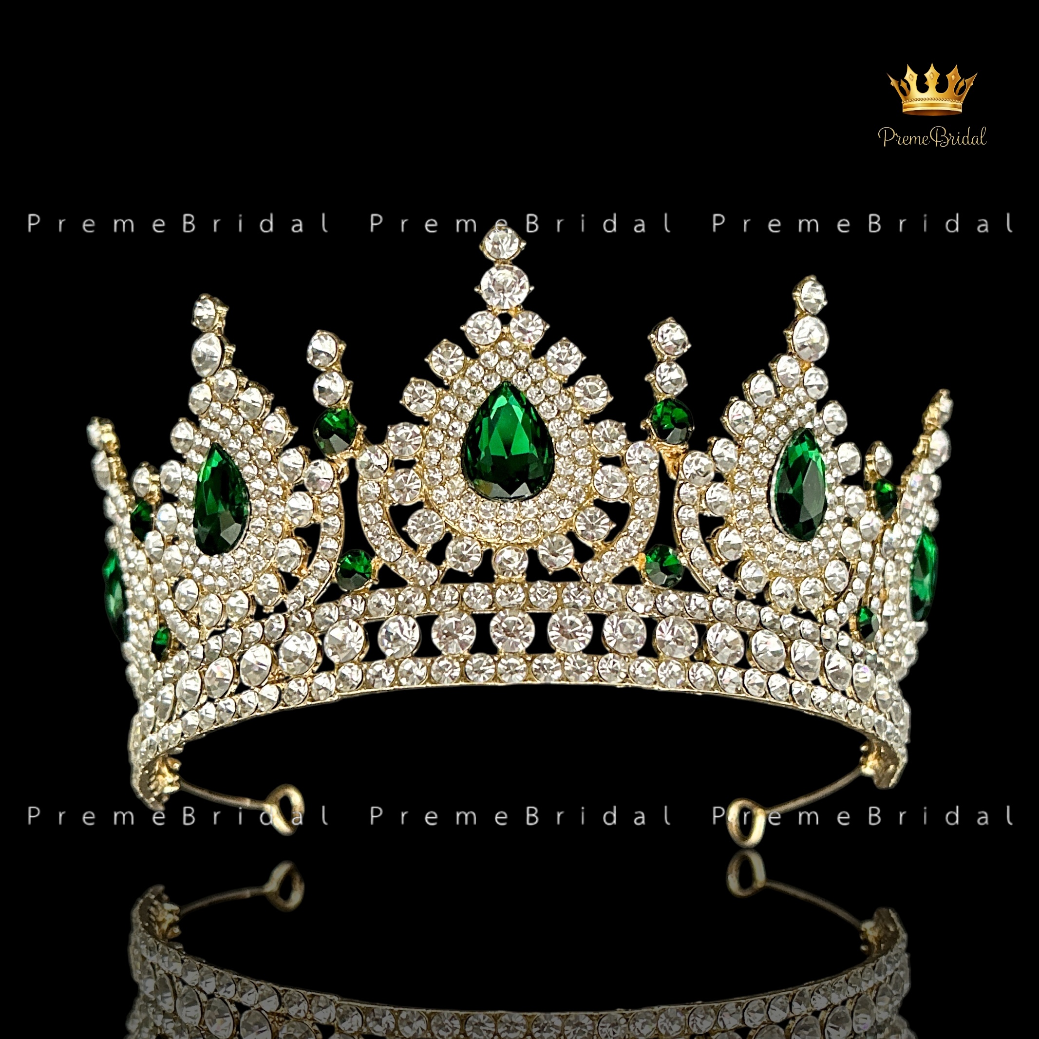 (พร้อมส่ง) เทียร่า 454 สีเขียว มงกุฎเด็ก ครึ่งหัว งานสวย ปราณีต QCเพชรทุกเม็ด สินค้าพร้อมส่งจากไทย ไม่ต้องรอจีน