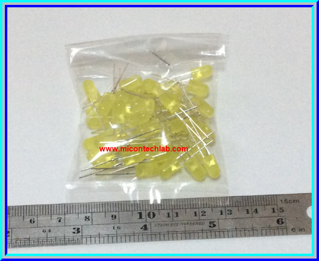 50x แอลอีดี LED สีเหลือง ขนาด 5 มม จำนวน 50 ตัวชุด