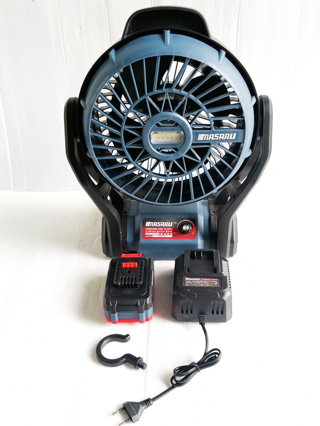 MASARU พัดลมไร้สาย SCFP-900-B1 12" มีไฟในตัว Power Turbo 20V แบตรุ่นใหม่