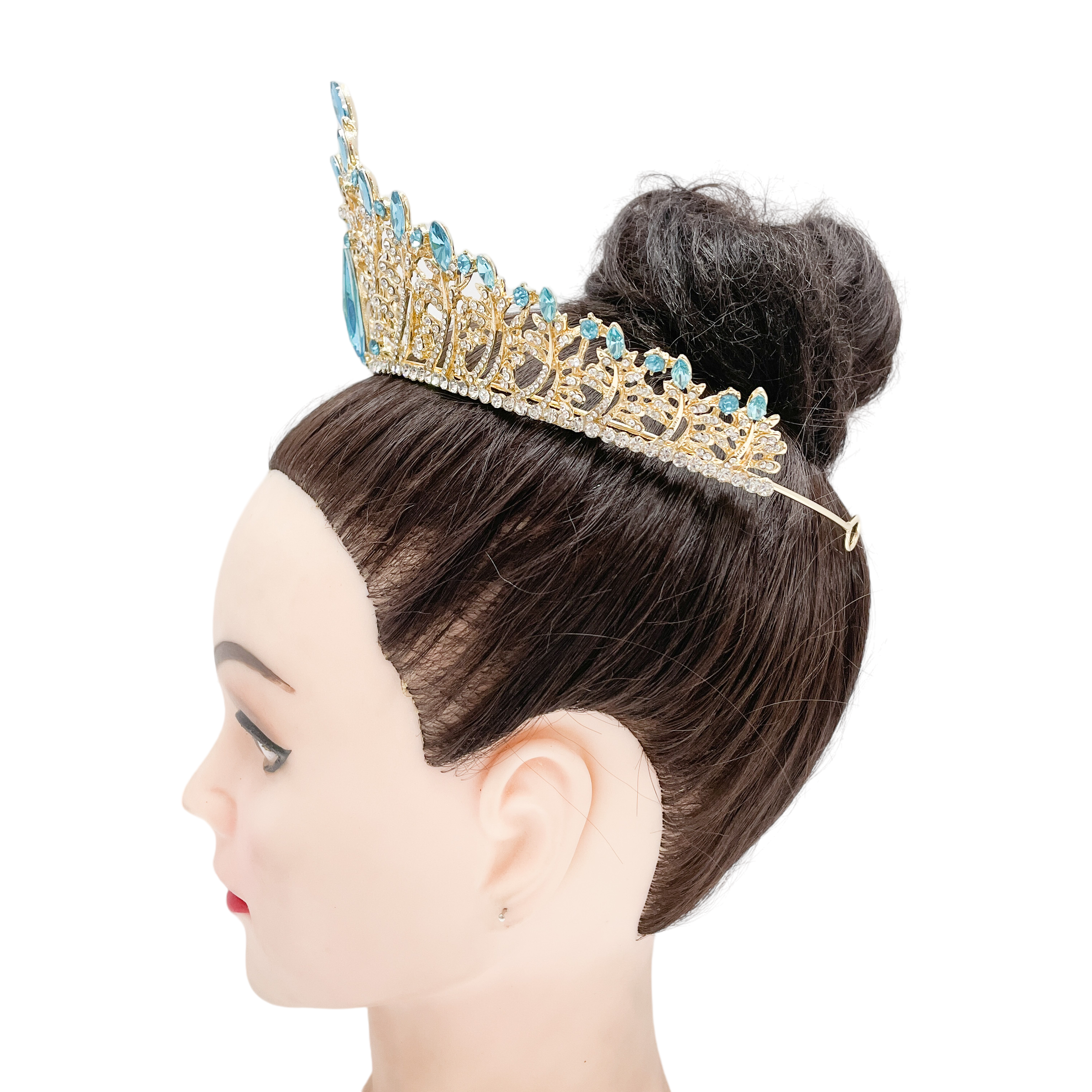 (พร้อมส่ง) เทียร่า 301 สีทอง-ฟ้า มงกุฎนางงาม งานสวย ปราณีต QCเพชรทุกเม็ด สินค้าพร้อมส่งจากไทย