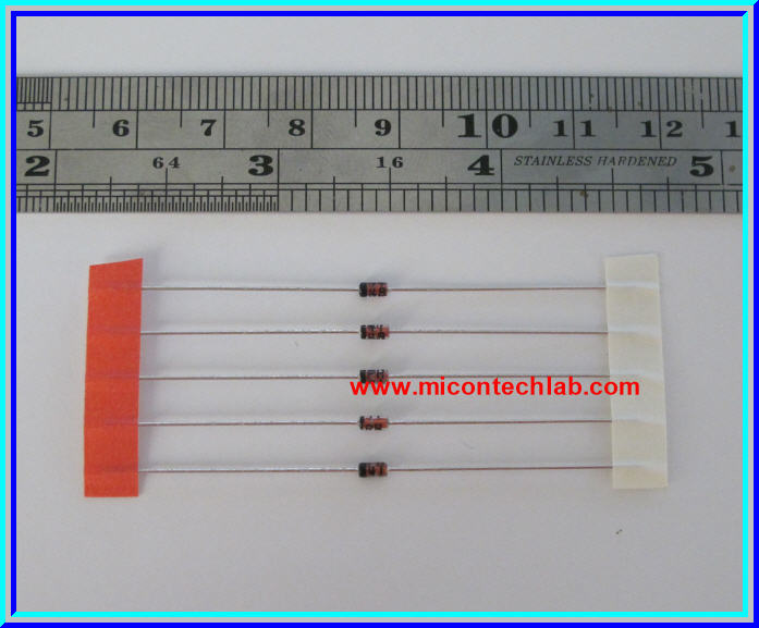 5x 1N4148 ไดโอดสวิตชิ่งความเร็วสูง 100V 200mA ยี่ห้อ ON-SEMI/FAIRCHILD