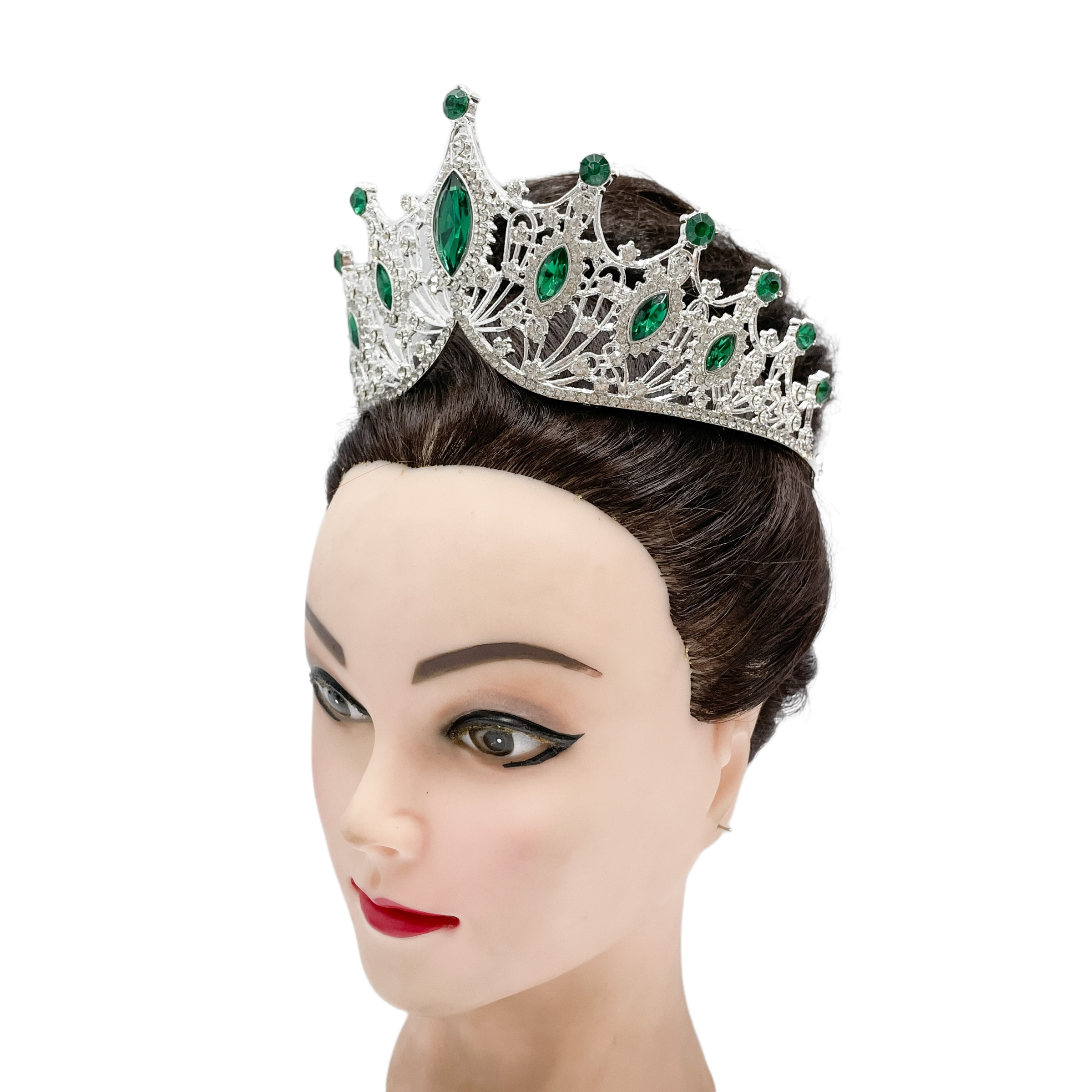 (พร้อมส่ง) เทียร่า 303 สีเขียว มงกุฎนางงาม งานสวย ปราณีต QCเพชรทุกเม็ด สินค้าพร้อมส่งจากไทย