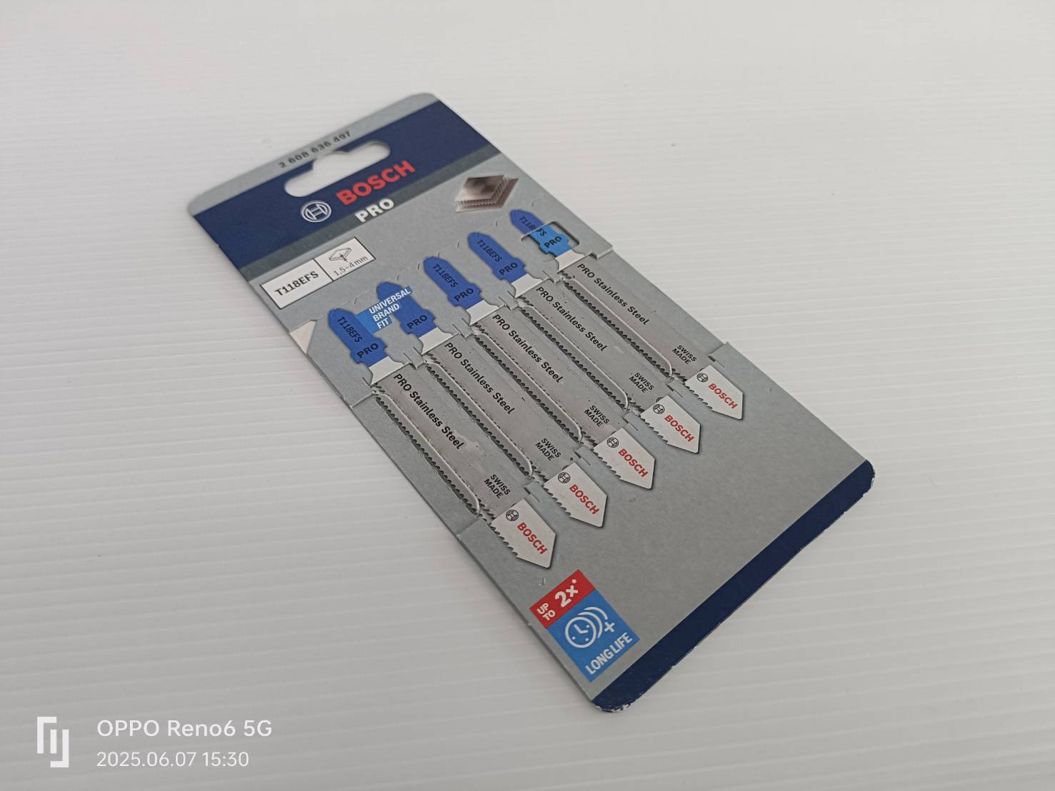 ใบเลื่อยจิ๊กซอว์ตัดสแตนเลส (5 ใบ/แพค) T118EFS BOSCH 2608636497