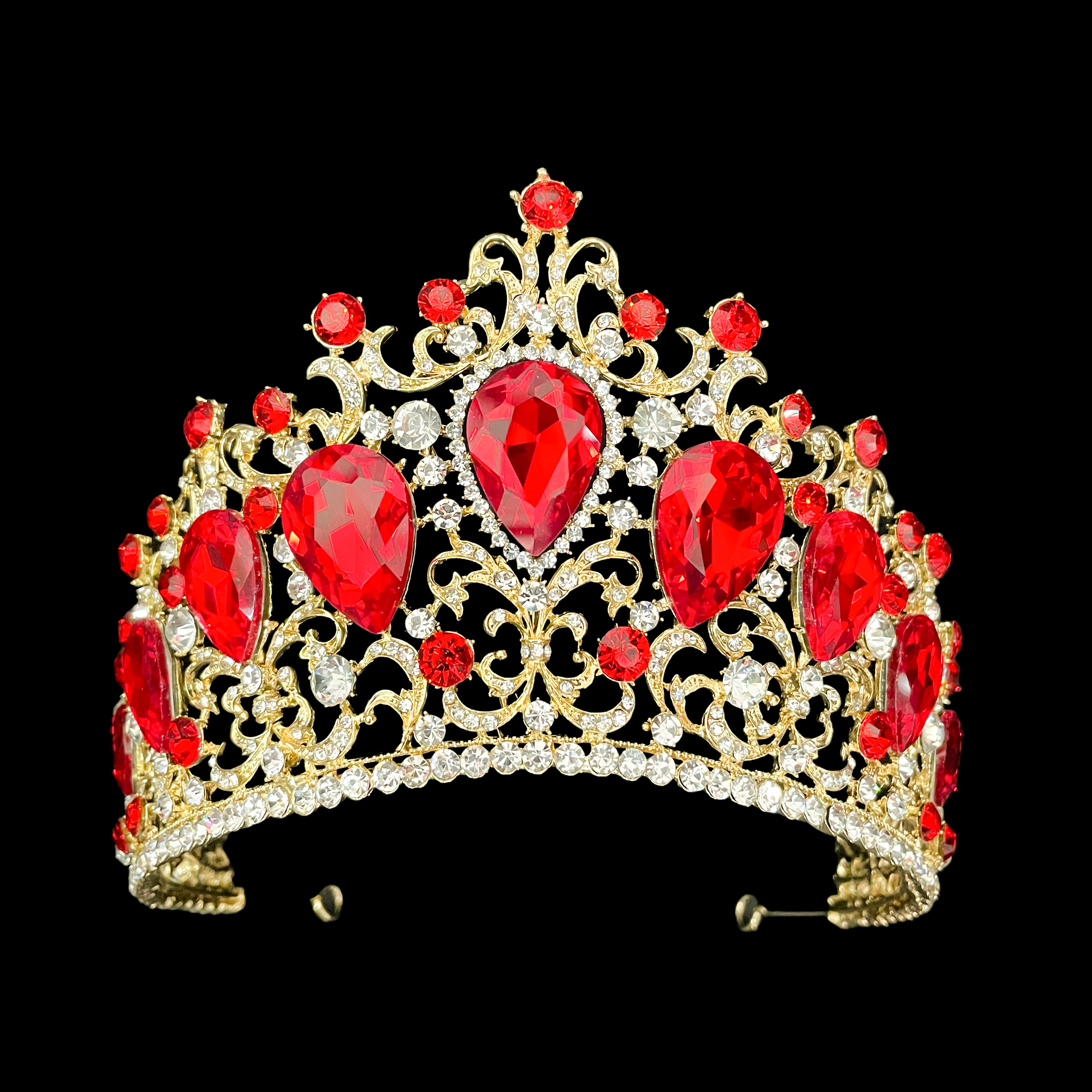 (พร้อมส่ง) เทียร่า 378 สีแดง งานสวย ปราณีต QCเพชรทุกเม็ด สินค้าพร้อมส่งจากไทย