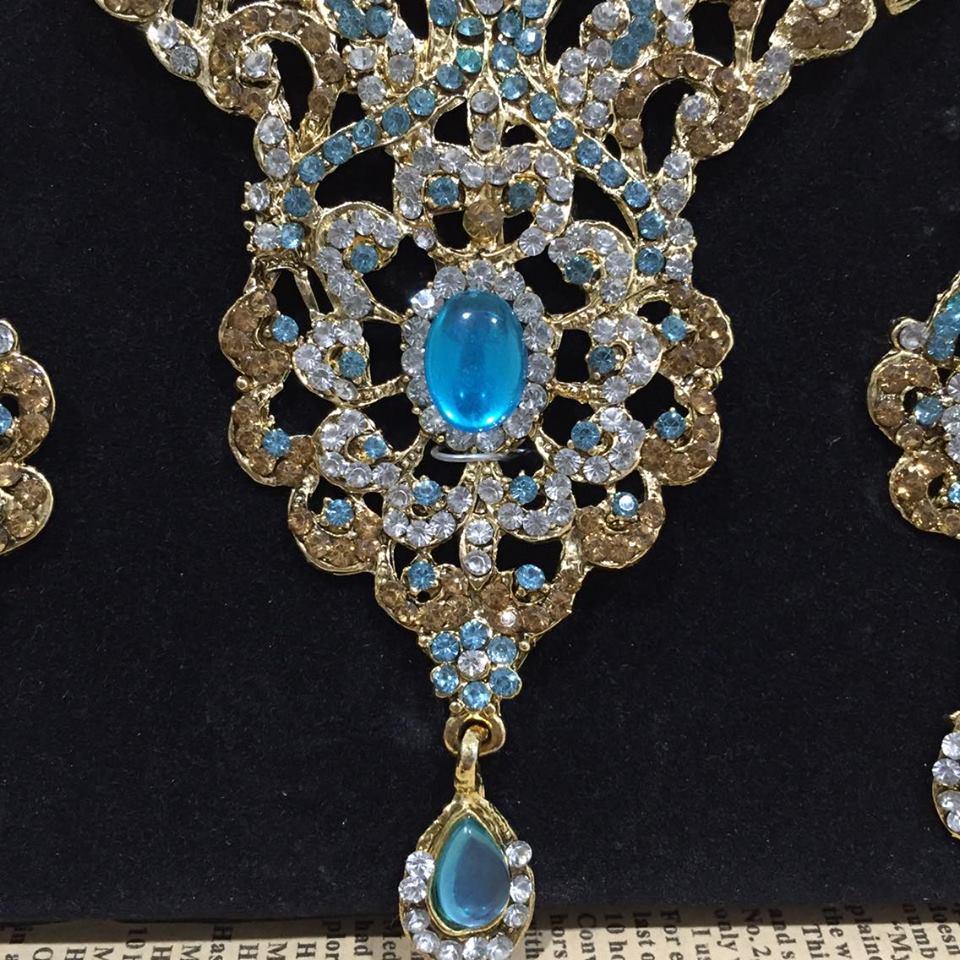 (พร้อมส่ง) เครื่องประดับอินเดีย 004 สีฟ้า