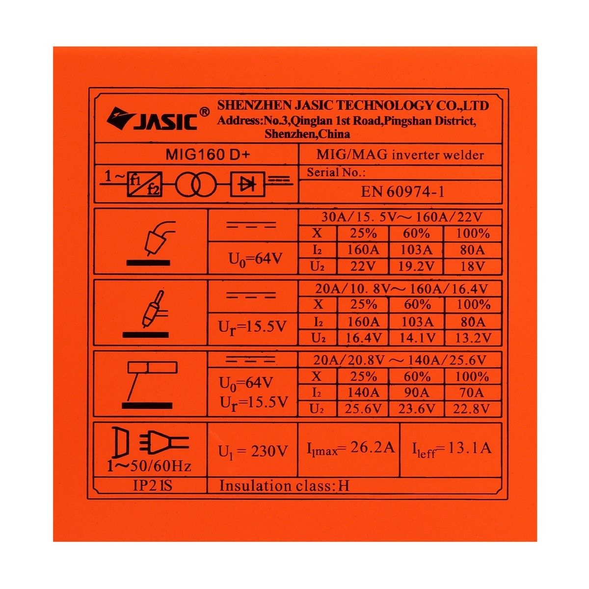 เครื่องเชื่อมไฟฟ้า MIG160D+ JASIC