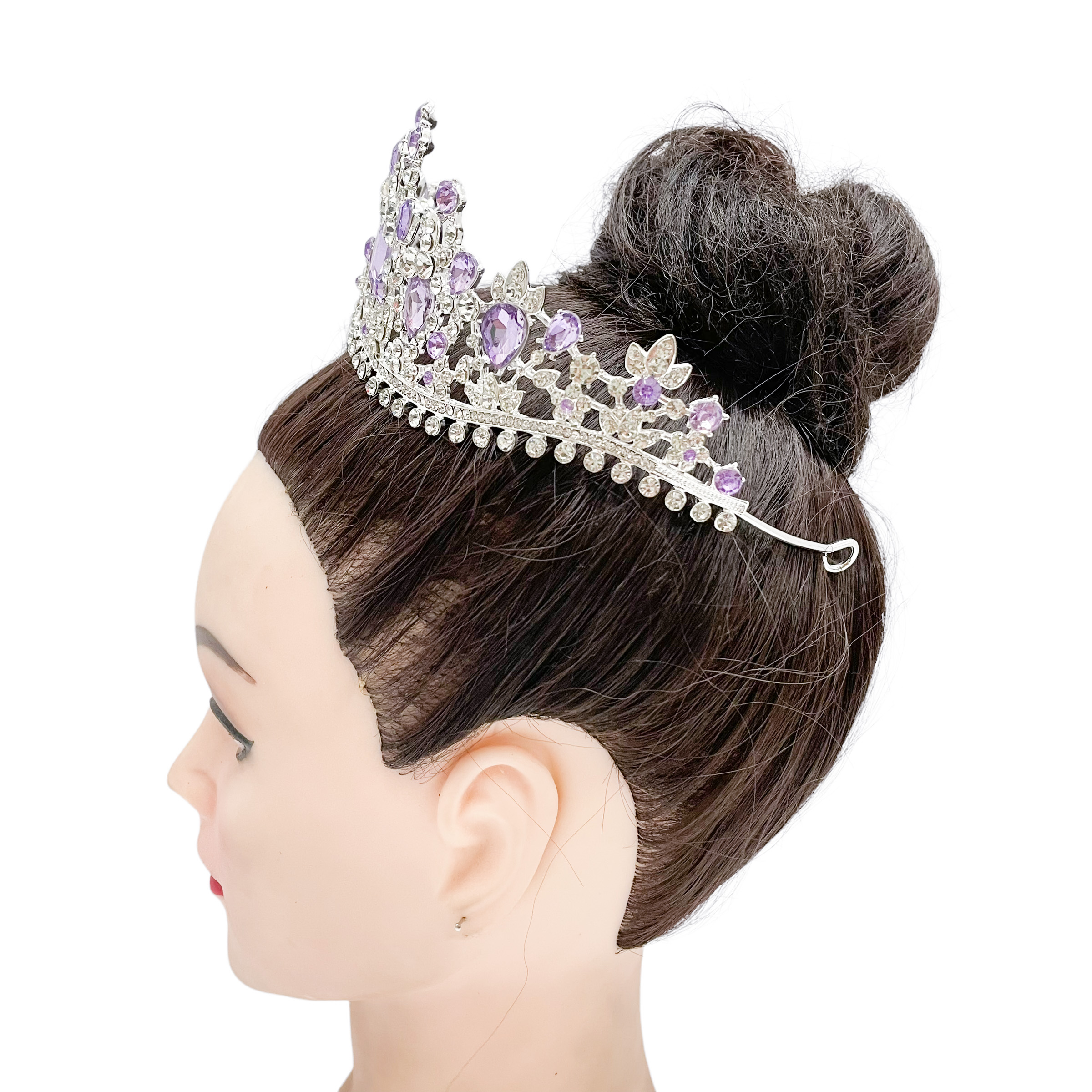 (พร้อมส่ง) เทียร่า 332 สีม่วง มงกุฎนางงาม งานสวย ปราณีต QCเพชรทุกเม็ด สินค้าพร้อมส่งจากไทย