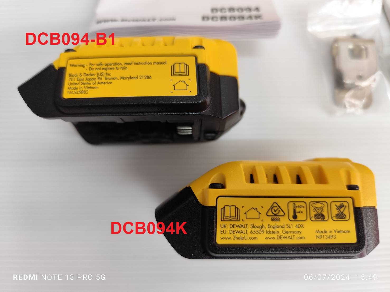 อุปกรณ์ต่อ USB (USB Adaptor) รุ่น DCB094K สำหรับ 18V/20V/60V