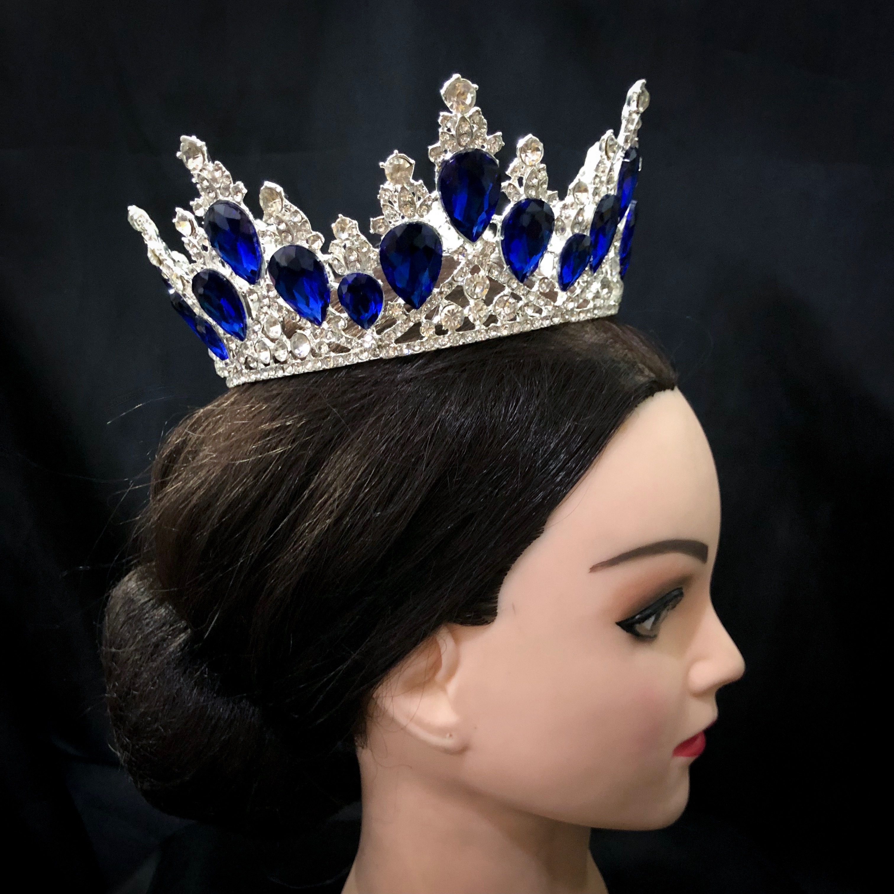 (พร้อมส่ง) มงกุฏ 049 น้ำเงิน-เงิน