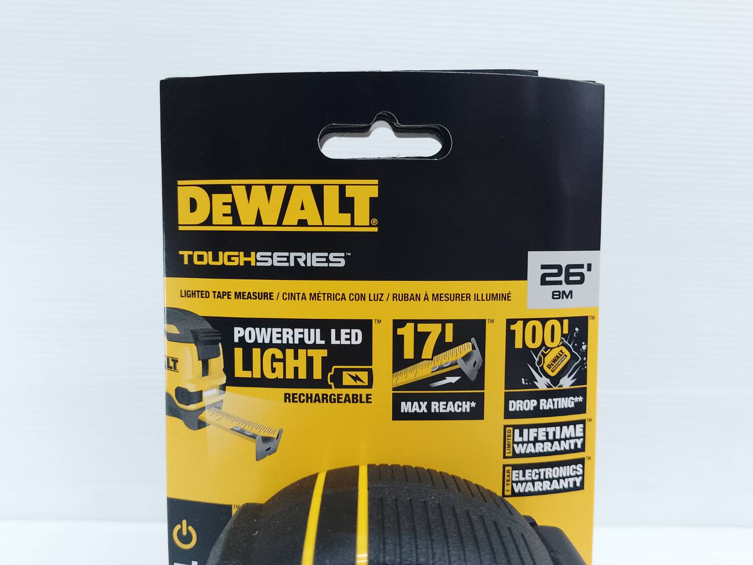 ตลับเมตร8เมตร DWHT35268S DEWALT (มีไฟLED)