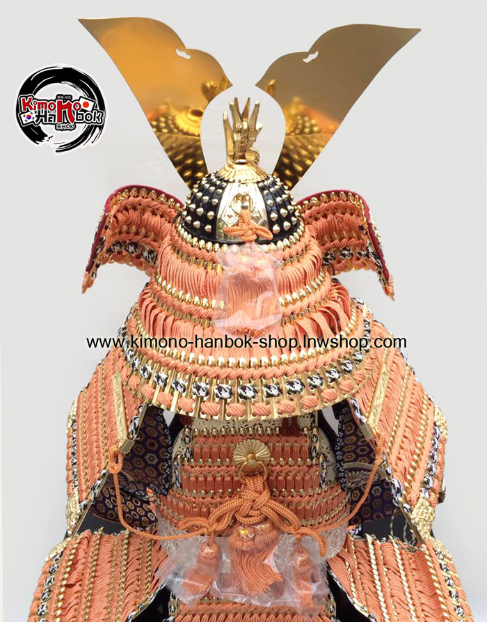 ชุดเกราะซามูไร (สีส้มอ่อน)ญี่ปุ่นแท้ Y O R O I +กล่อง no.5 SIZE:85cm