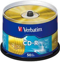 (CD) แผ่นเปล่า CD-R VERBATIM รุ่น Gold 1 แพ็ค (50 แผ่น)