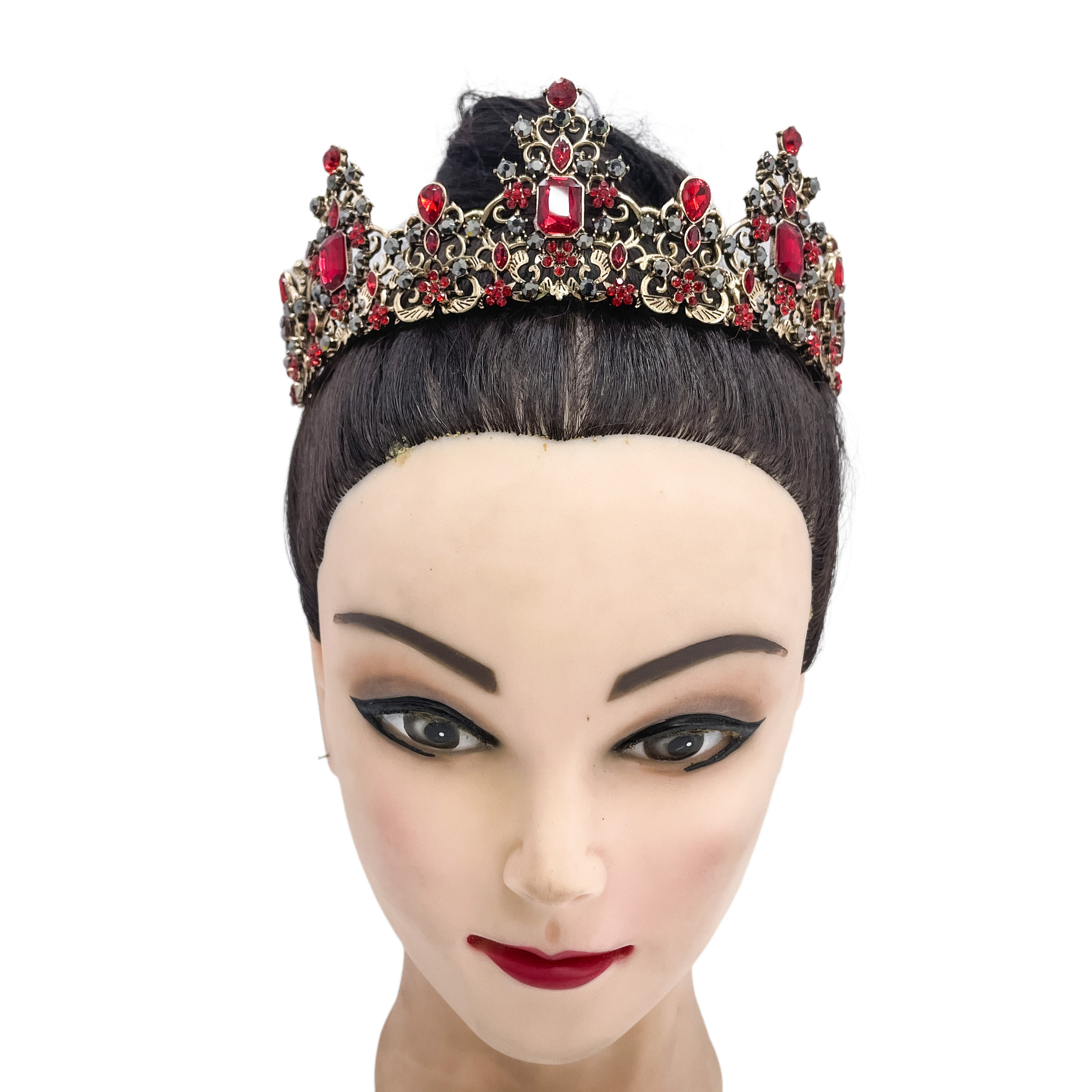 (พร้อมส่ง) มงกุฏ 066 สีแดง มงกุฎนางงาม มงกุฎเจ้าชาย มงกุฎสไตล์วินเทจ งานสวย QCเพชรทุกเม็ดไมมีหลุด