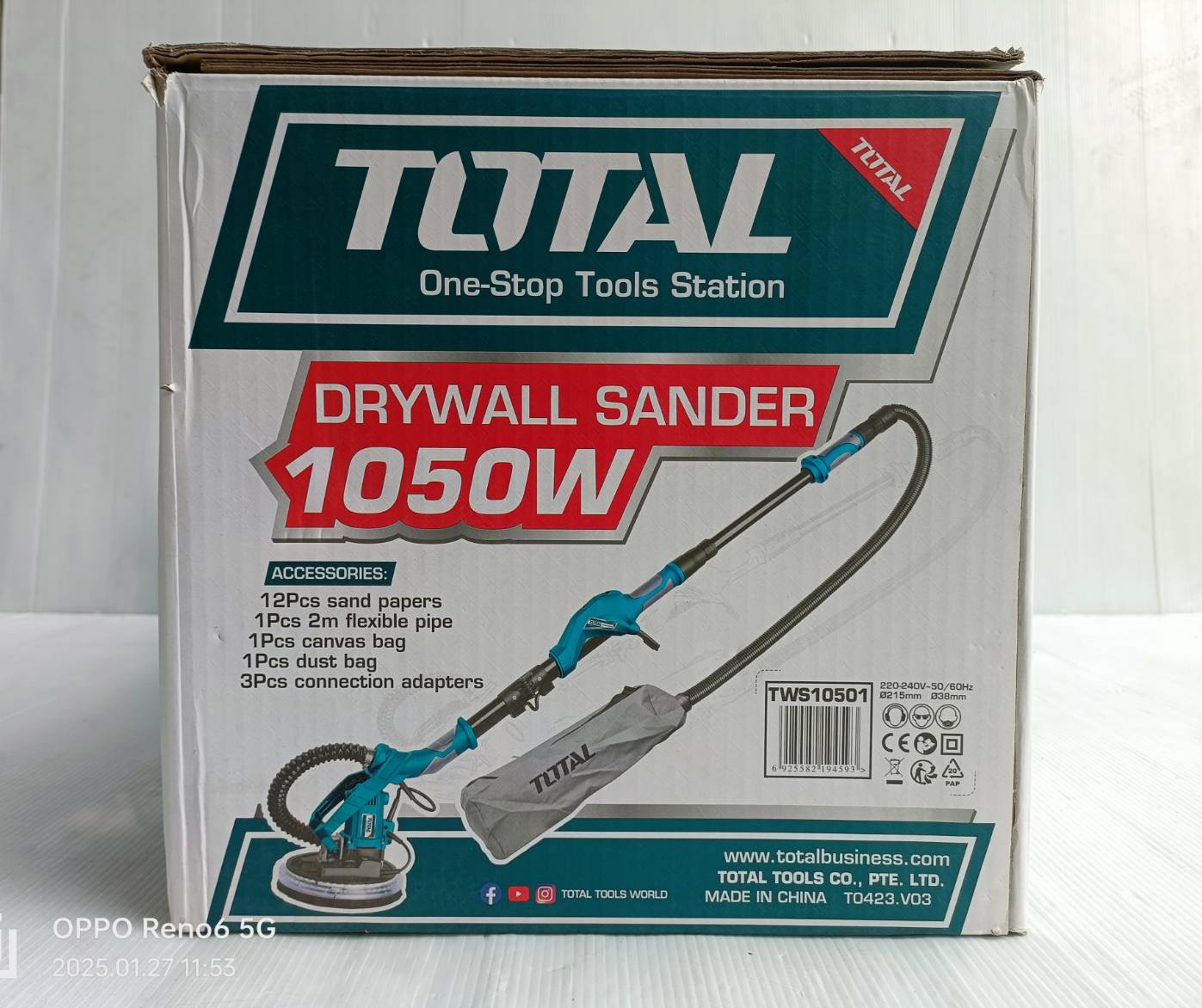 Total เครื่องขัดผนังปูนและฝ้า กำลัง 1050W รุ่น TWS10501
