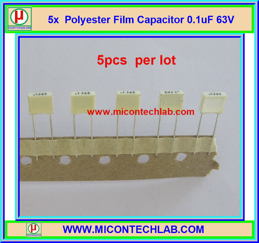 5x คาปาซิเตอร์ 0.1uF 63V ชนิด Polyester Film
