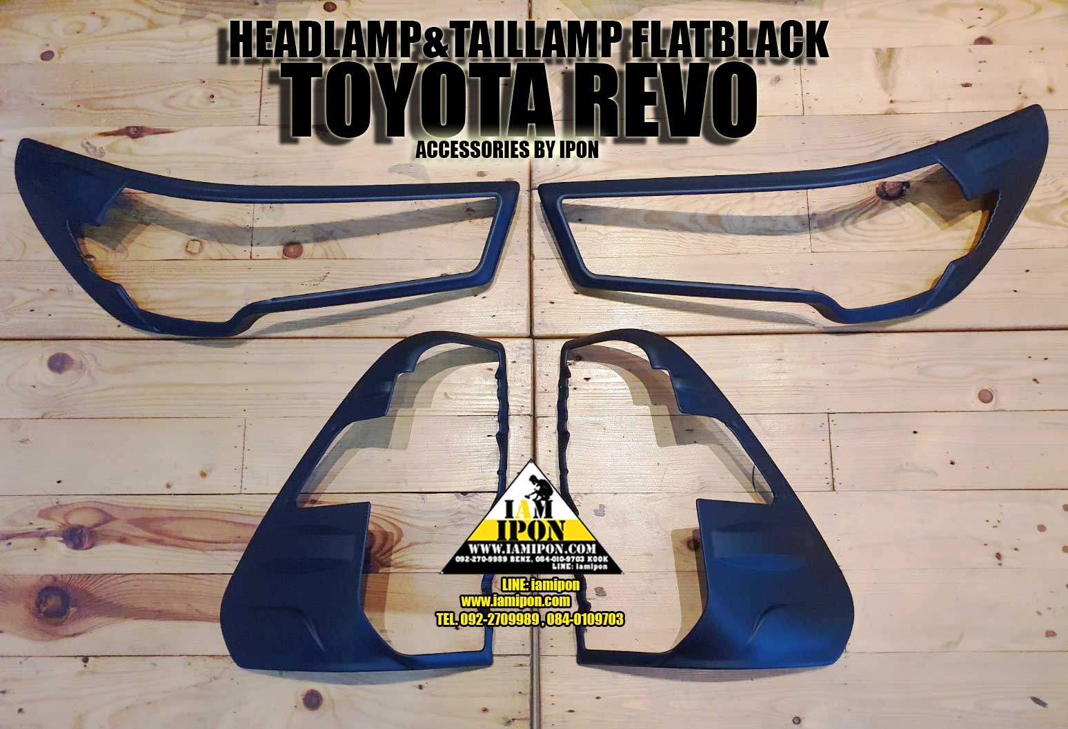 TAILLAMP COVER TOYOTA REVO FLATBLACK ครอไฟท้ายดำด้านโตโยต้ารีโว