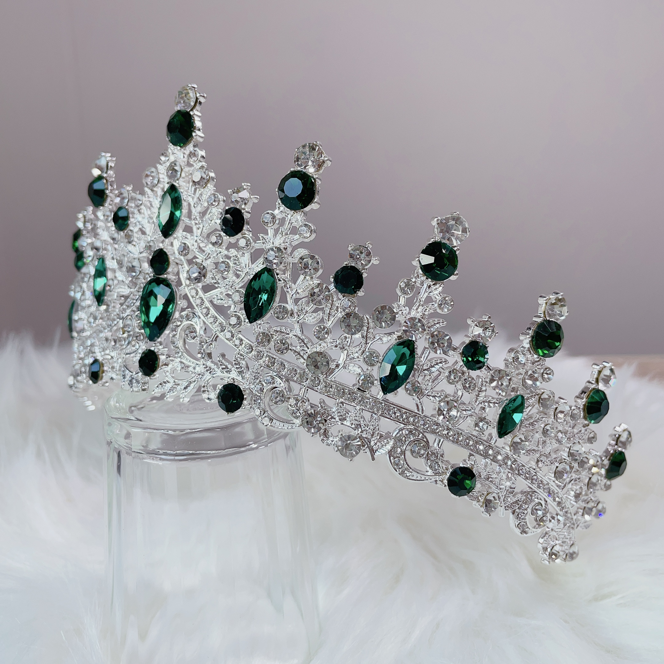 (พร้อมส่ง) เทียร่า 273 สีเงิน-เขียว มงกุฎนางงาม งานสวย ปราณีต QCเพชรทุกเม็ด ร้านคนไทย คุยง่าย ส่งเร็ว