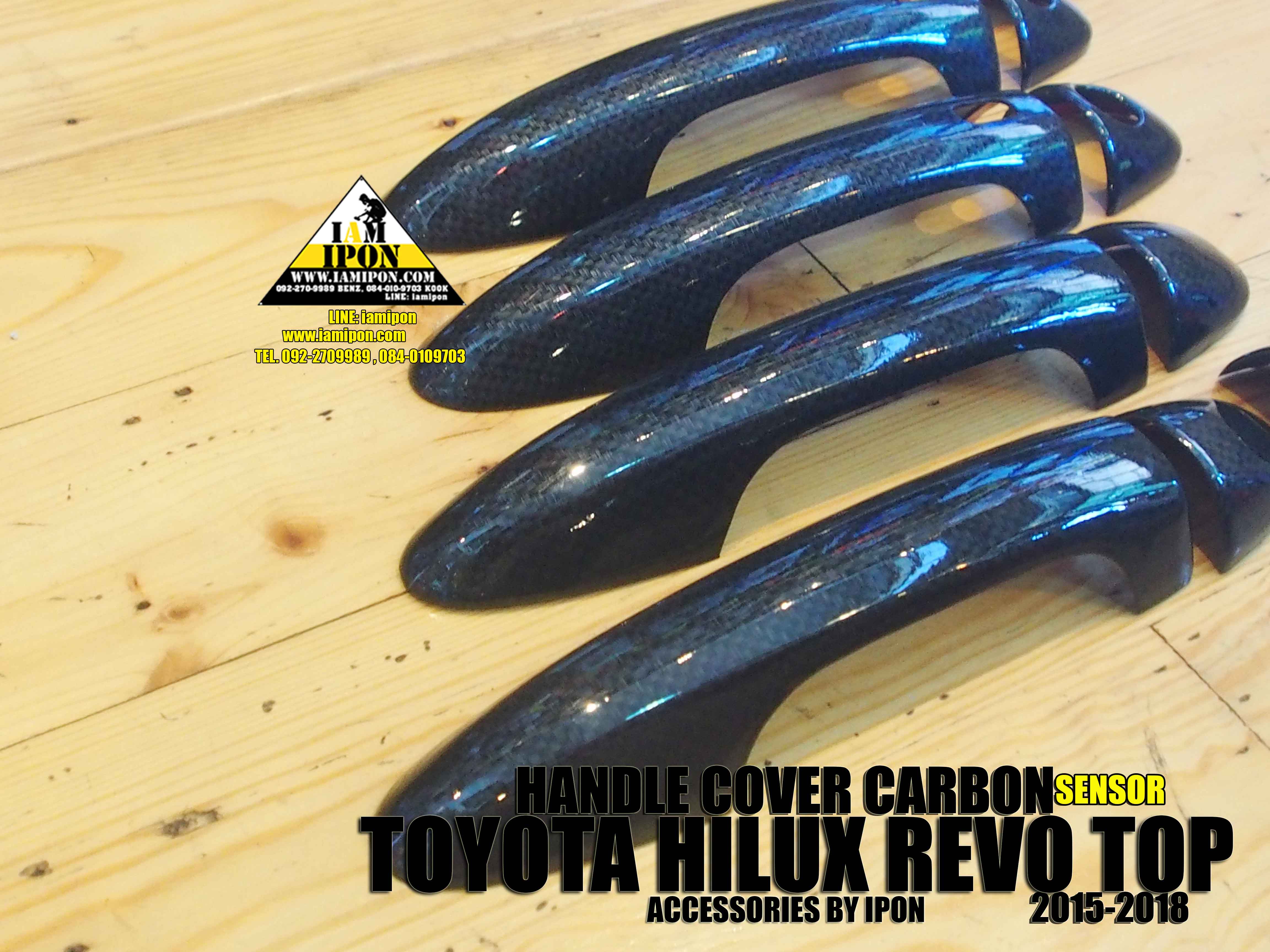 HANDLE COVER TOYOTA HILUX REVO TOP SENSOR CARBON ครอบมือจับคาร์บอนโตโยต้าไฮลัคซ์รีโว่ตัวท็อป เว้าเซ็นเซอร์