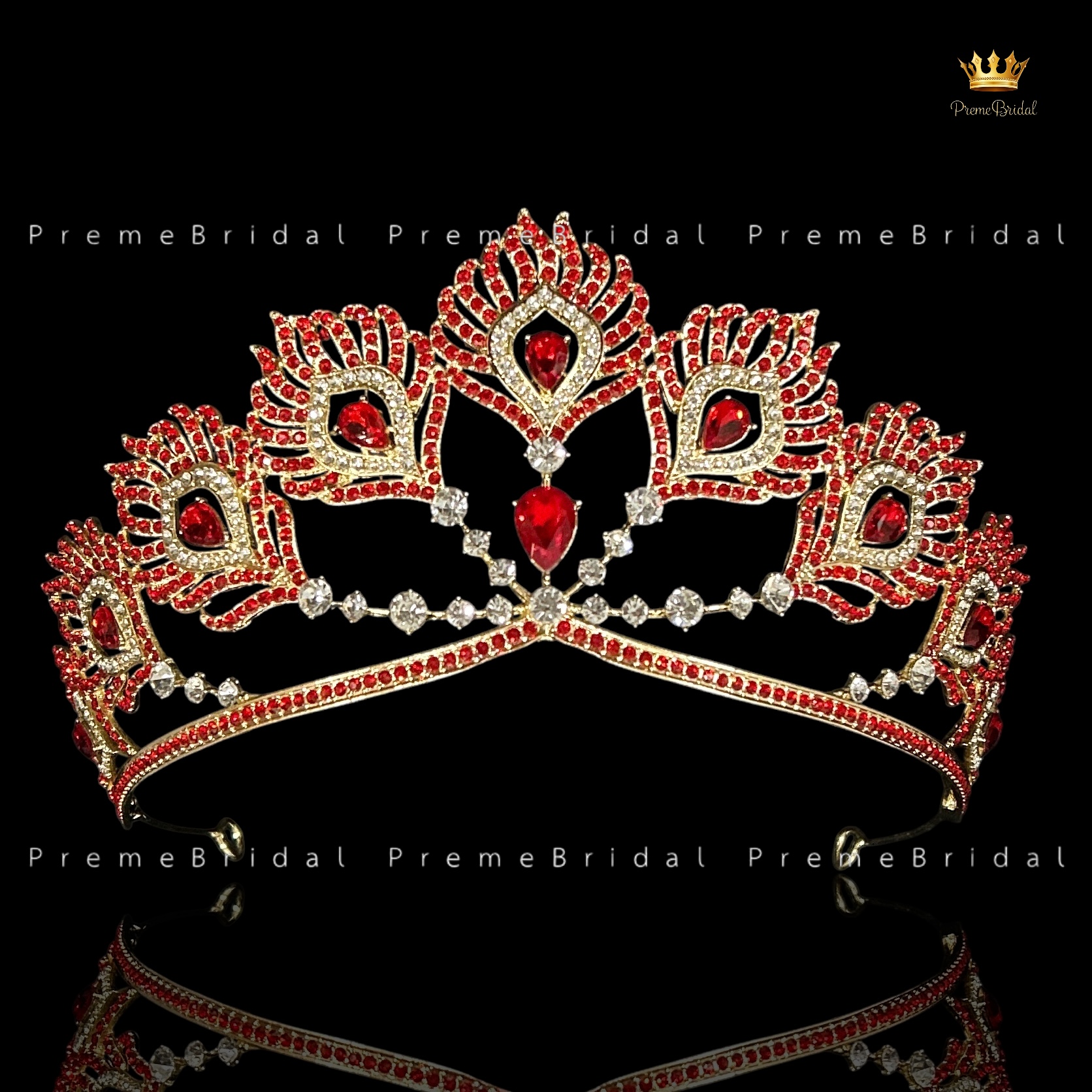 (พร้อมส่ง) เทียร่า 445 มงกุฎครึ่งหัว รูปขนนกฟีนิกซ์ สวย ปราณีต QCเพชรทุกเม็ด สินค้าพร้อมส่งจากไทย