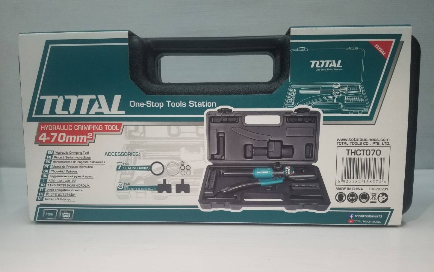 คีมย้ำหางปลาไฮดรอลิค 4-70mm² THCT070 TOTAL