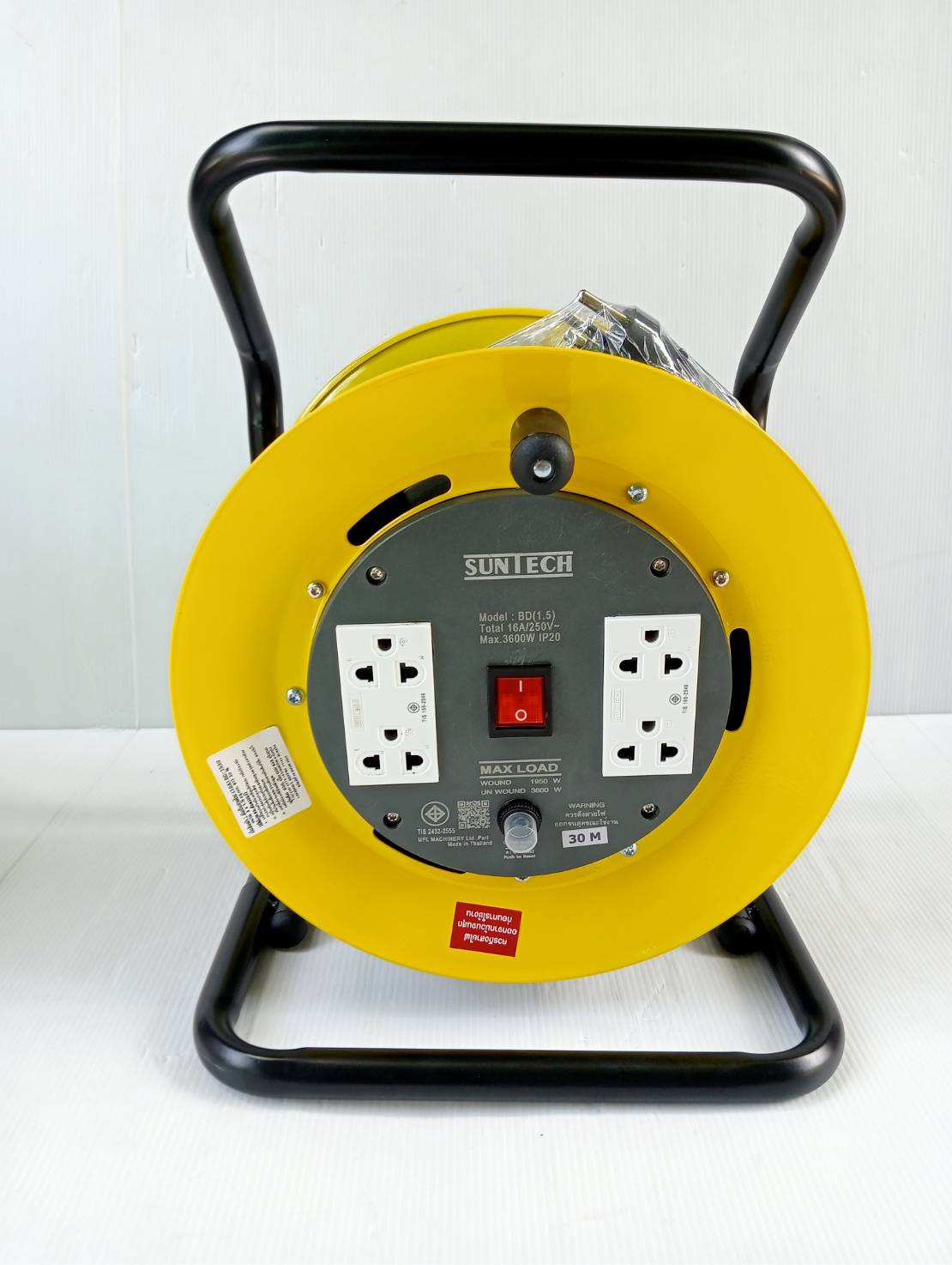 SUNTECH ล้อเก็บสายไฟ มอก. รุ่น BD1530 16A ขนาดสายไฟ 1.5 sq.mm ยาว 30 เมตร