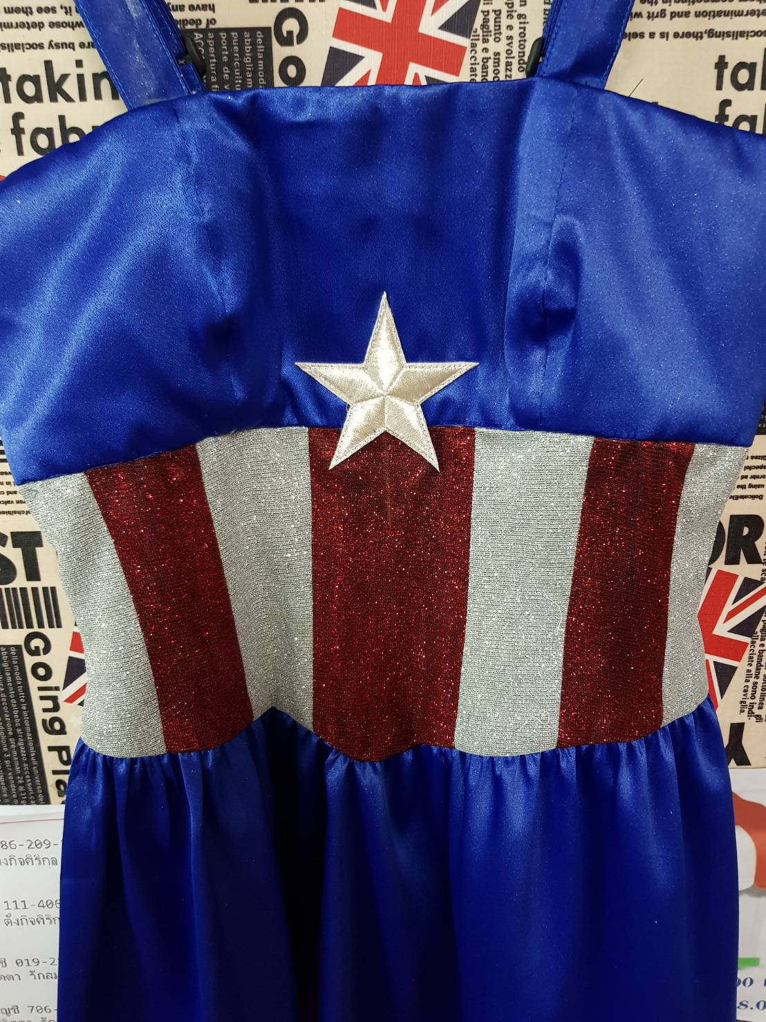 ชุดกัปตันอเมริกาหญิง เกรด A