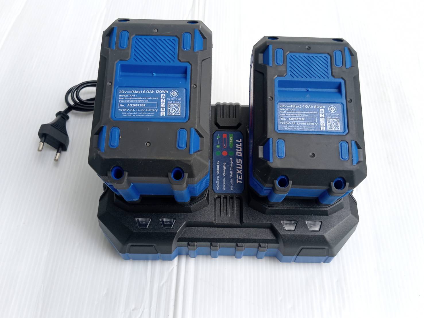 TEXUS BULL รุ่น TX-8222 ชุดสว่านโรตารี่และเจียรมือไร้สาย20V.พร้อมแบตเตอรี่ x6.0Ah 2 ก้อน