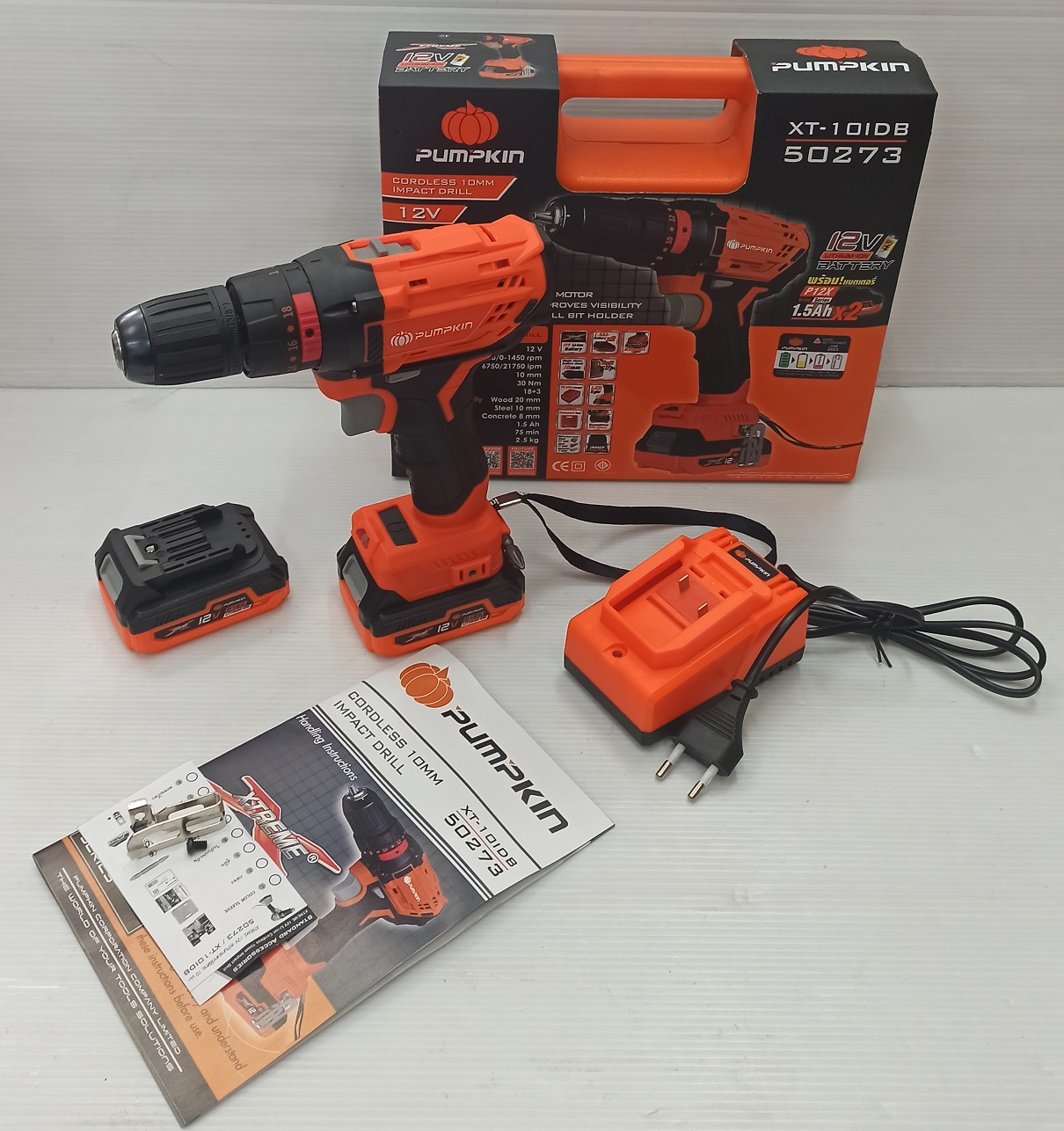 สว่านกระแทก12V XT-10IDB PUMPKIN #50273