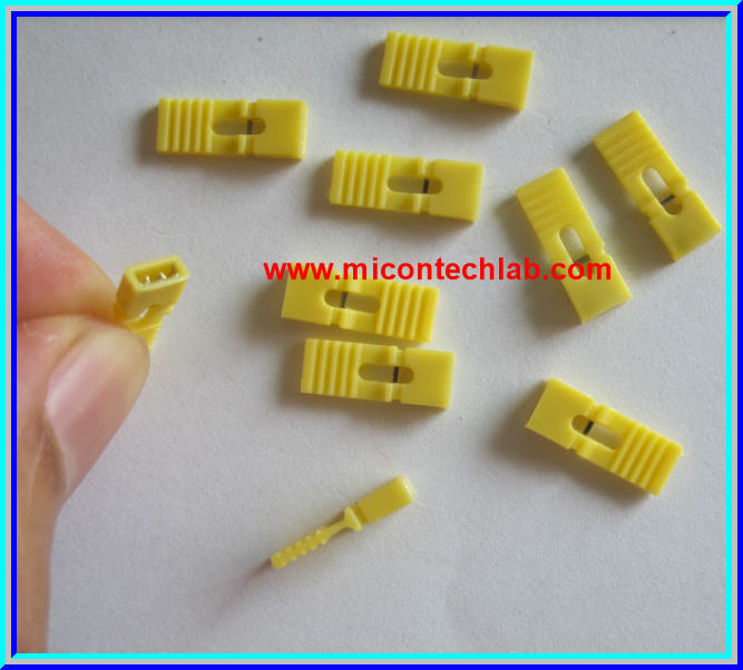 10x Mini Jumper 2 Pins Female with Handle Pitch 2.54mm Yellow Color