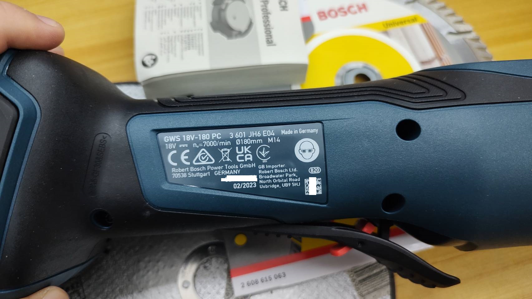 หินเจียร7" GWS18V-180PC SOLO BOSCH BRUSHLESS (สวิทช์แบบบีบ)