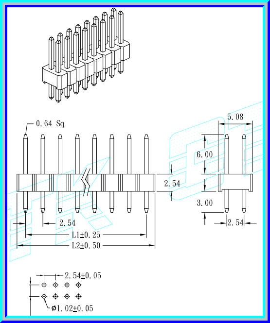 1x Pin Header 2x40 Pins Male Straight Type Pitch 2.54mm
