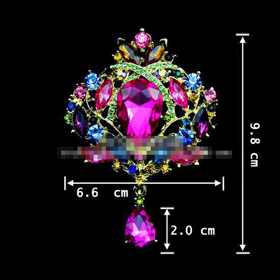 (พร้อมส่ง) เข็มกลัด 020 พลอยรวมสีตัวเรือนทอง