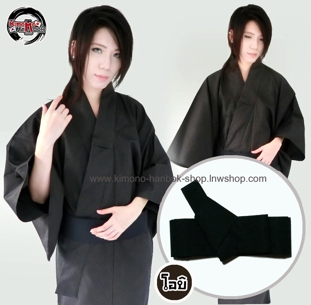 ชุดยูกาตะชายสีดำอมน้ำตาล03