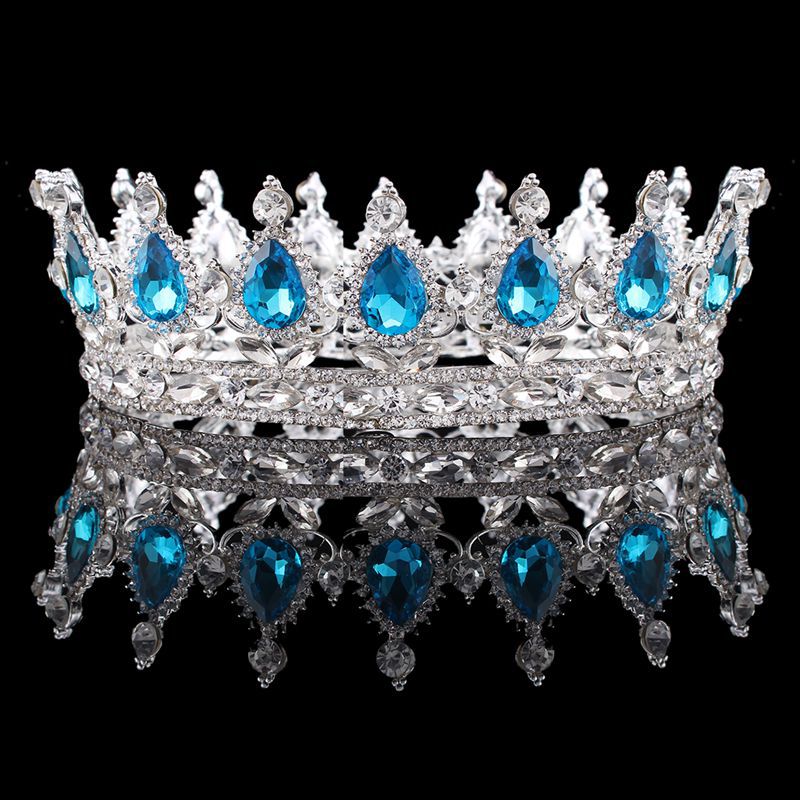 (พร้อมส่ง) มงกุฎ 018-สีฟ้าเรือนเงิน มงกุฎผู้ชาย มงกุฎเจ้าชาย งานสวย ปราณีต QCเพชรทุกเม็ด สินค้าพร้อมส่งจากไทย