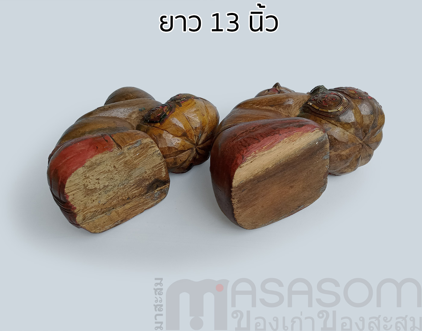 ตุ๊กตาไม้แกะสลักเด็กจีนนั่งหนุนแตง