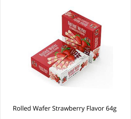 ขนมโรลแท่งสอดไส้ GPR COOKIES รสสตอเบอรี่