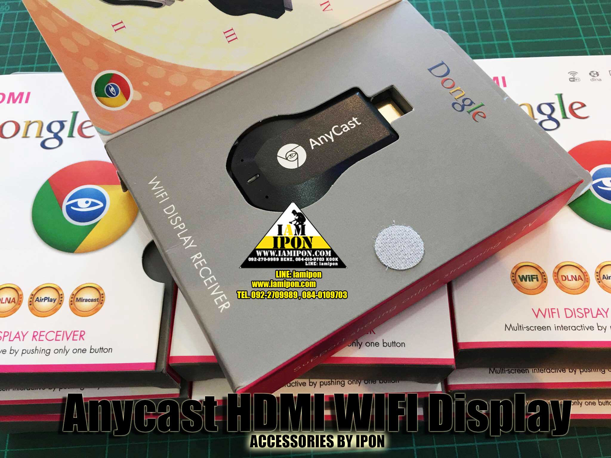 Anycase HDMI WIFI Display ตัวส่งสัญญาณภาพจากมือถือขึ้นจอทีวี ( สีดำ )