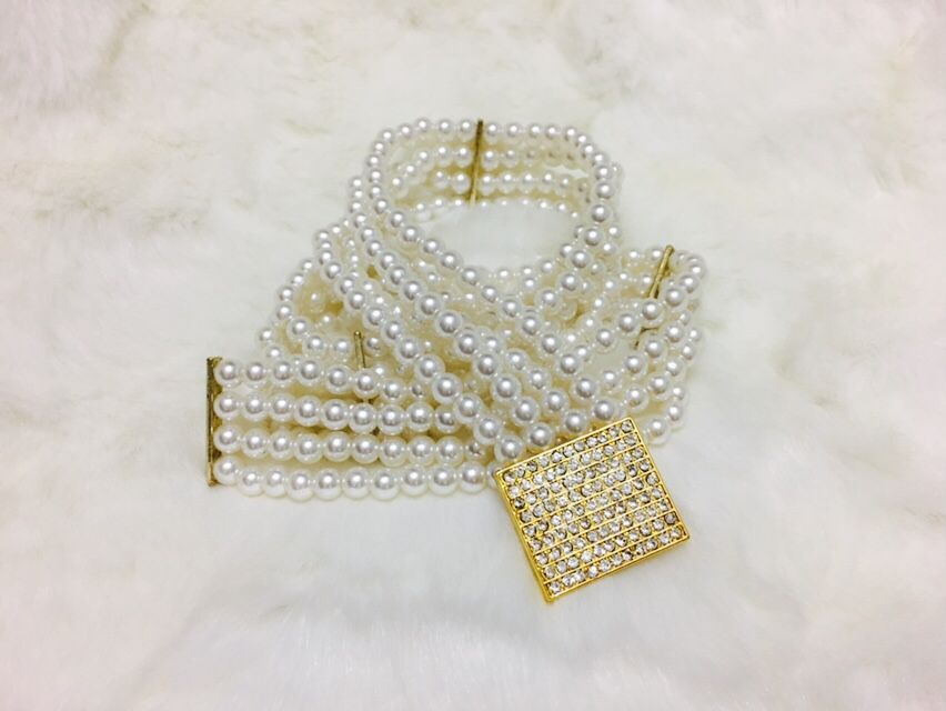 (พร้อมส่ง) เข็มขัดมุก003