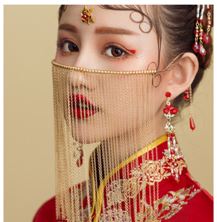 ม่านคริสตัลบังหน้าเจ้าสาวสไตล์จีน สวยงาม น้ำหนักเบา ส่งจาก จ.อุบลราชธานี