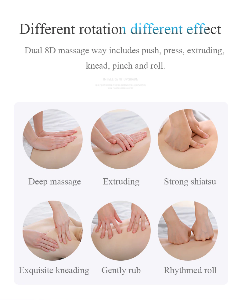 หมอนนวดคอไฟฟ้ารุ่นใหม่ นวดความร้อน 20 ลูกกลิ้ง 6 ปุ่มฟังก์ชั่น นวดคอ บ่า ไหล่ หลัง ขา ท้อง แขน แก้ปวดเมื่อย ROMI Massage Pillow Electric