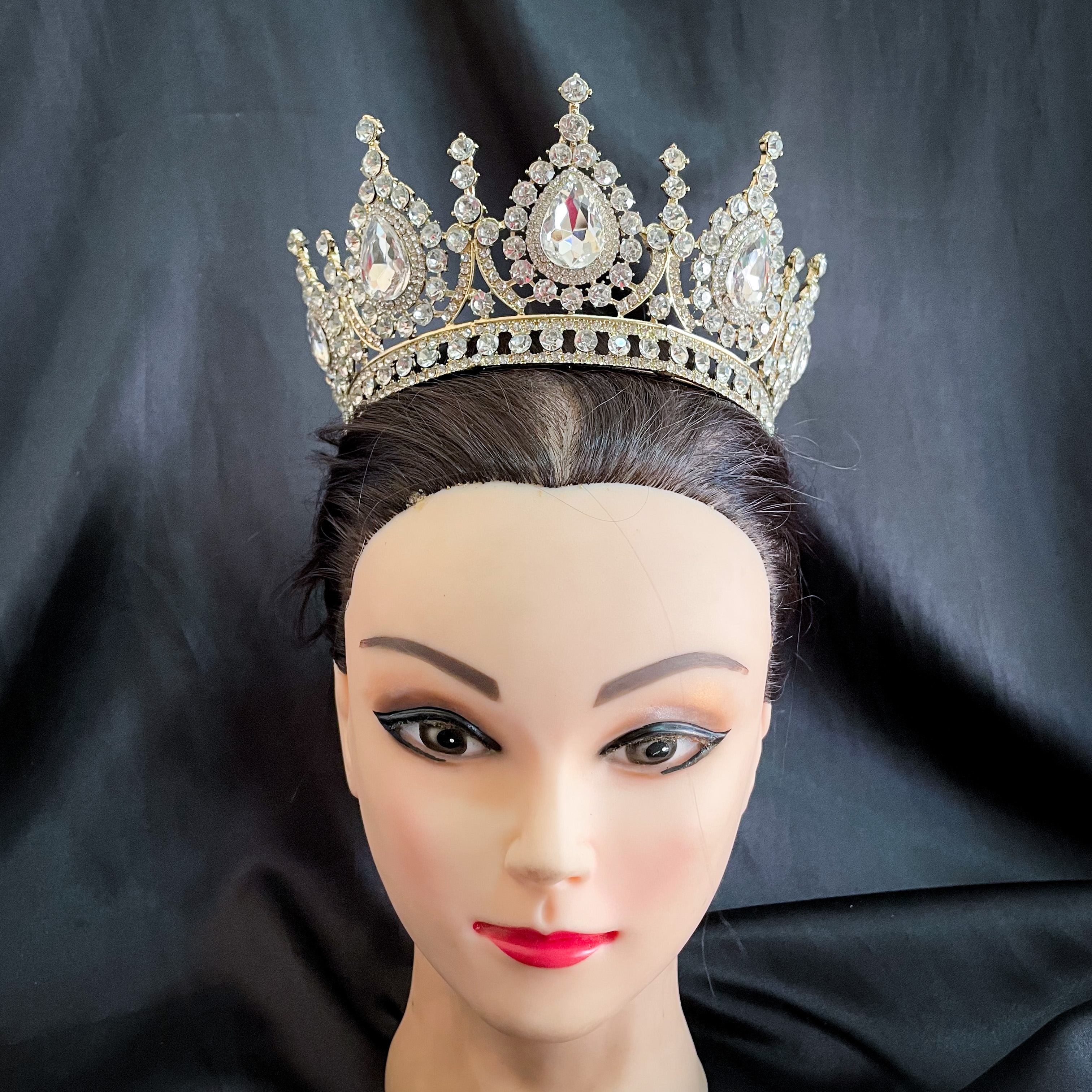 (พร้อมส่ง) เทียร่า 282 สีทอง มงกุฎนางงาม มงกุฎเจ้าหญิง งานสวย ปราณีต QCเพชรทุกเม็ด สินค้าพร้อมส่งจากไทย