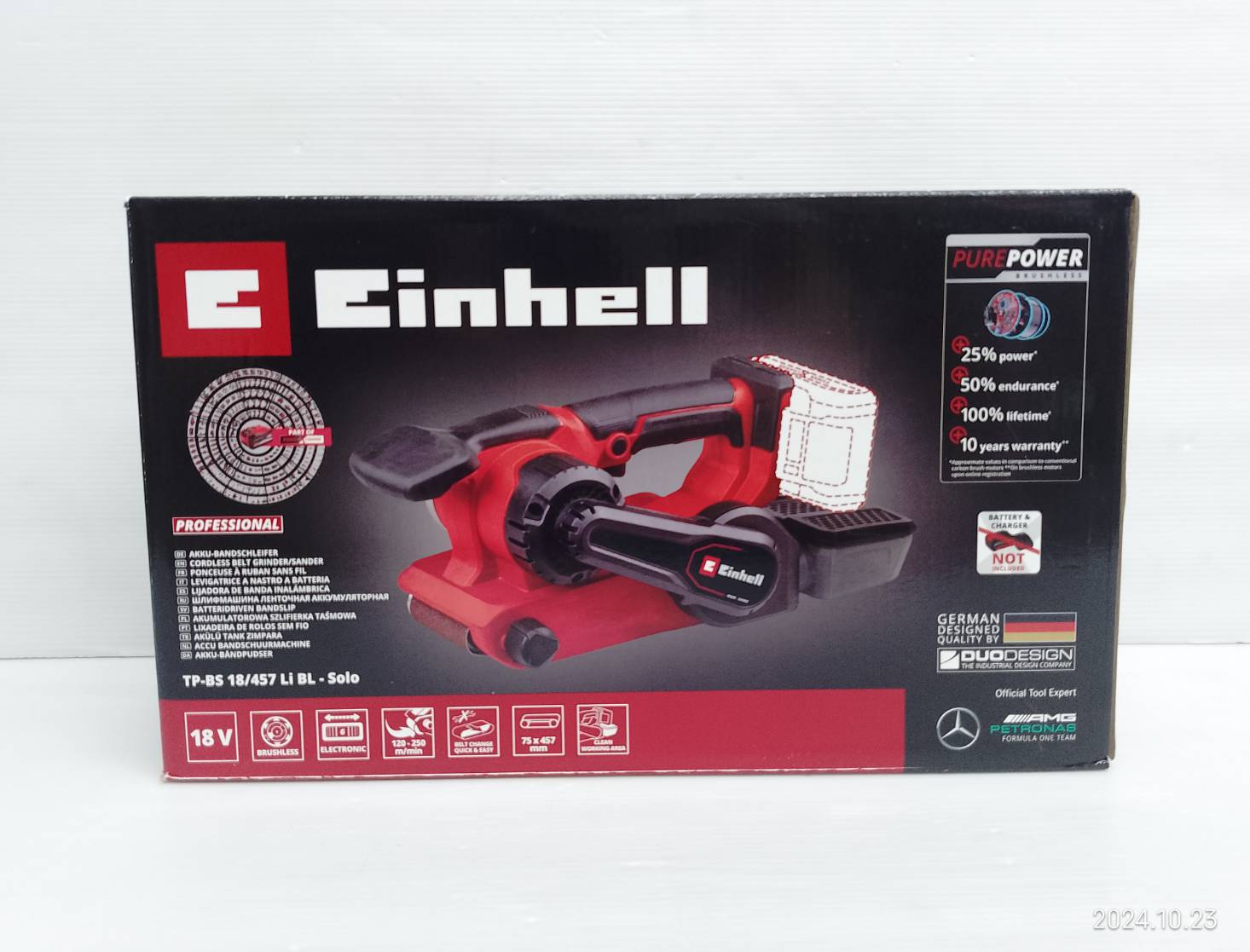 ขัดกระดาษทรายไร้สาย 3x18"" (18V BL) TP-BS18/457 LI BL-Solo Einhell