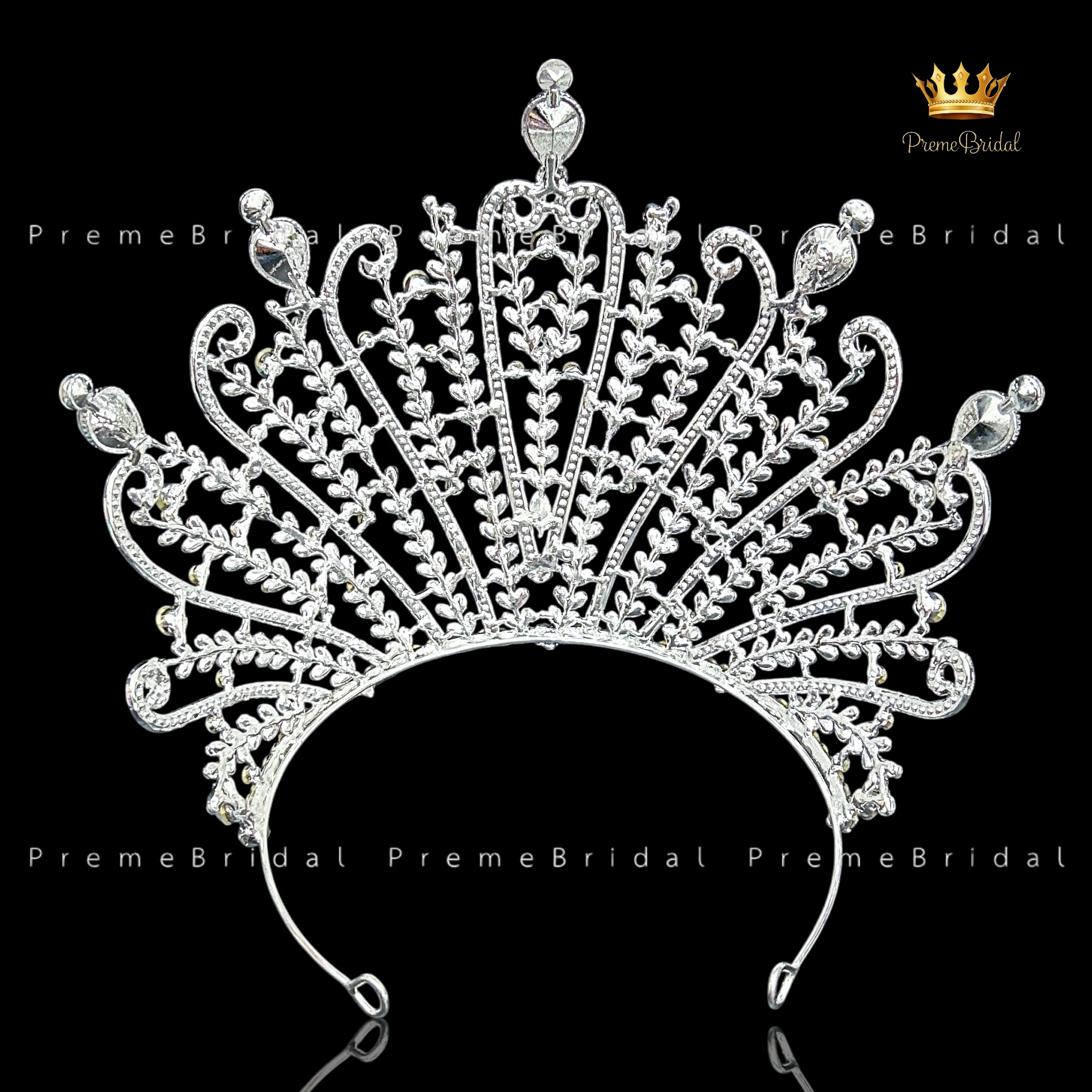 (พร้อมส่ง) เทียร่า 455 มงกุฎครึ่งหัวขนาดใหญ่ ไซส์นางงาม งานสวย ปราณีต QCเพชรทุกเม็ด สินค้าพร้อมส่งจากไทย ไม่ต้องรอจีน