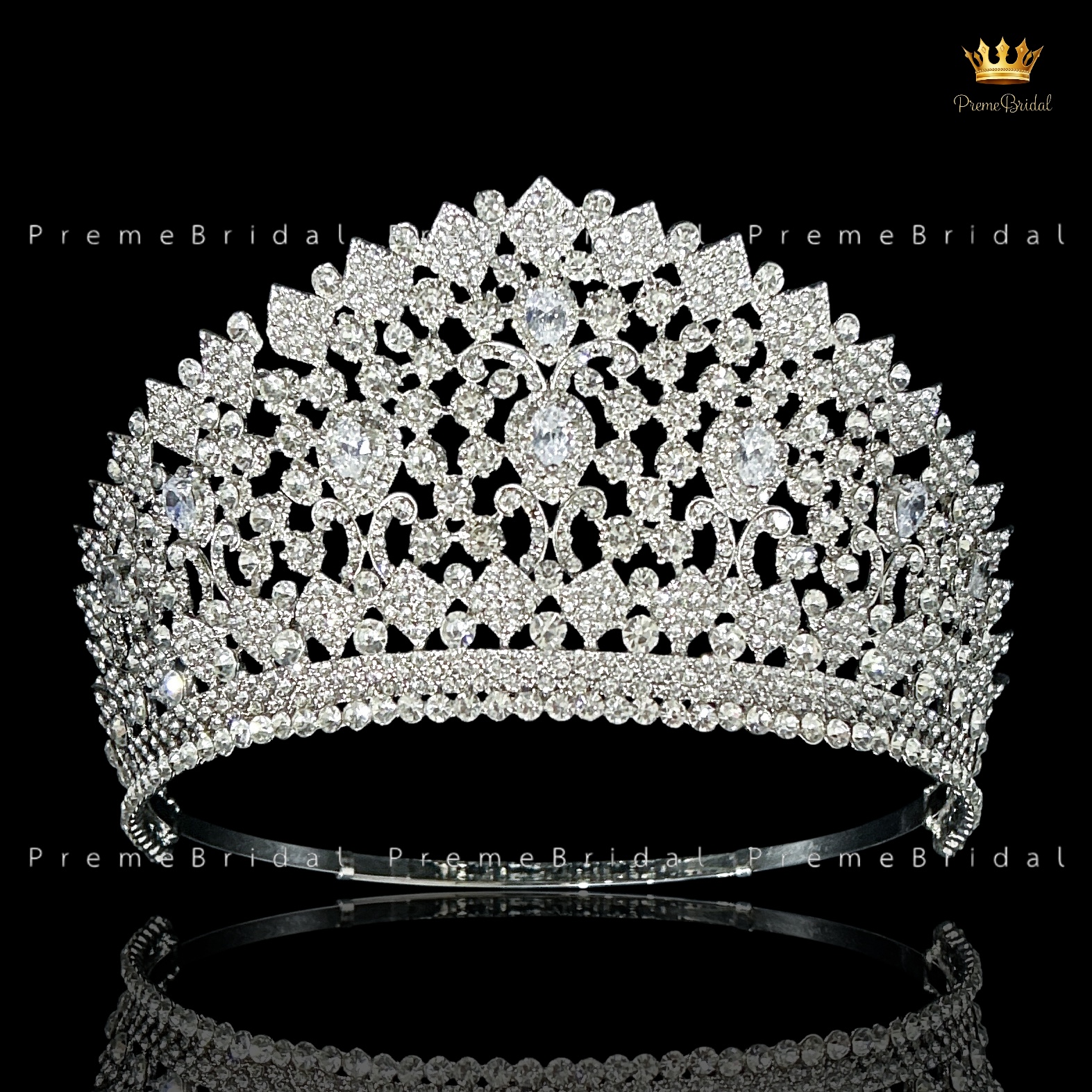 (พร้อมส่งจากไทย) มงกุฏ 140 ขนาดใหญ่ไซส์นางงาม งานสวย งานโลหะฐานกลมปรับขนาดได้ ส่งด่วน ส่งจาก จ.อุบลราชธานี